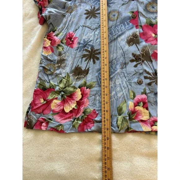 Sunset Cove Vintage Hawaiian Shirt Womens 2X Rayon Tropical Floral Resort - Picture 6 of 9